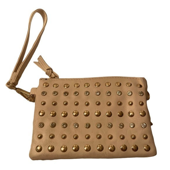 Charming Charlie wristlet cream with crystals and studs - Picture 1 of 12